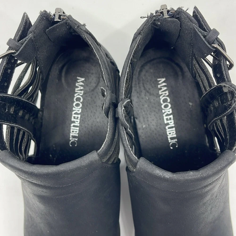 MARCOREPUBLIC WOMENS BOOTIES, SIZE 7 ,LIKE NEW PREOWNED CONDITION. BLACK